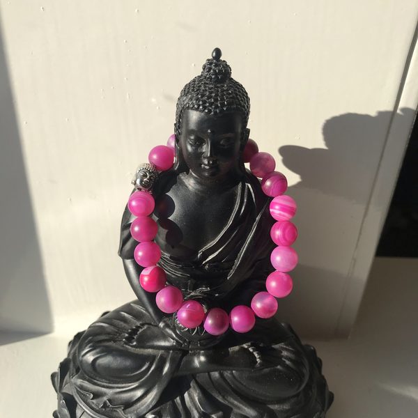 Edelsteen armband Agaat magenta mat 8mm