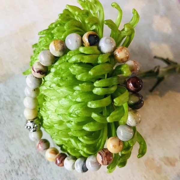Edelsteen armband Crazy lace agaat 6mm
