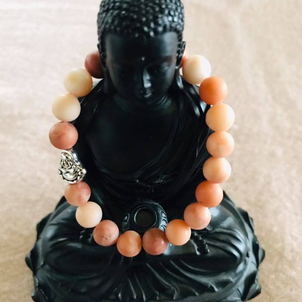 Edelsteen armband Jade peach 8mm