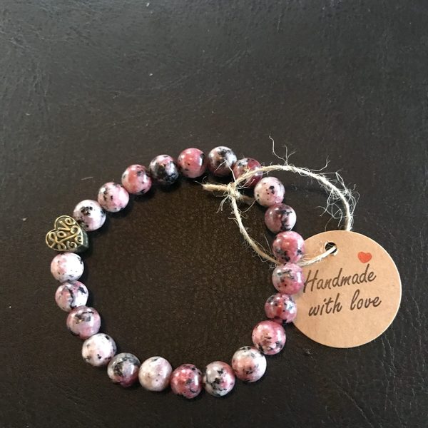 Edelsteen armband Labradorite Old rose 8mm